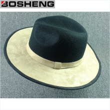 Wool Dark Green Dome Gold Wide Brim Hat